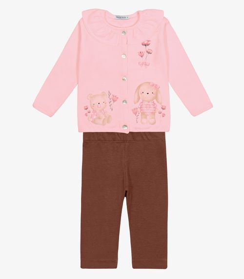 Conjunto Casaco com Legging Feminino Trick Nick Rosa