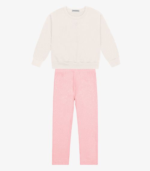 Conjunto Blusão Com Legging Feminino Trick Nick Bege