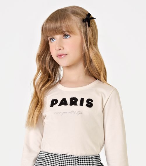 Blusa Feminina Infantil Cotton Trick Nick Bege