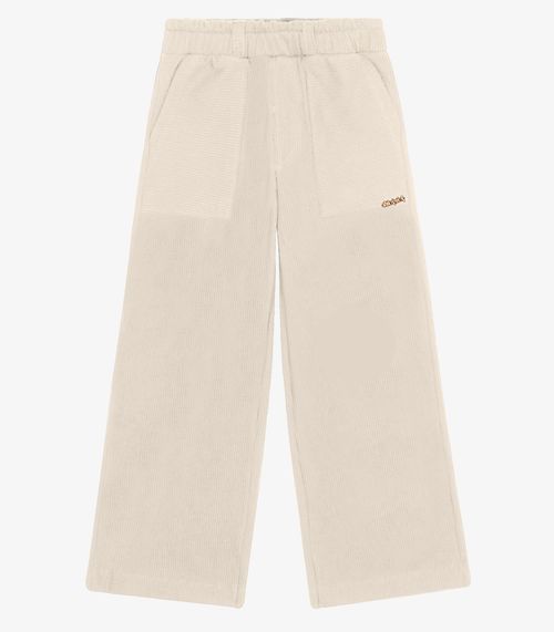 Calça Wide Leg Feminina Infantil Trick Nick Bege