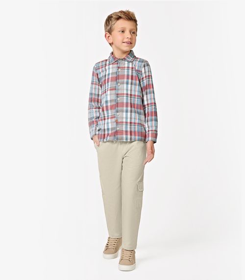 Calça Infantil Masculina Sarja Cotton Trick Nick Bege