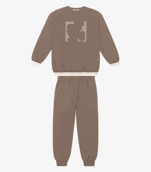Conjunto Blusão com Calça Masculino Trick Nick Marrom