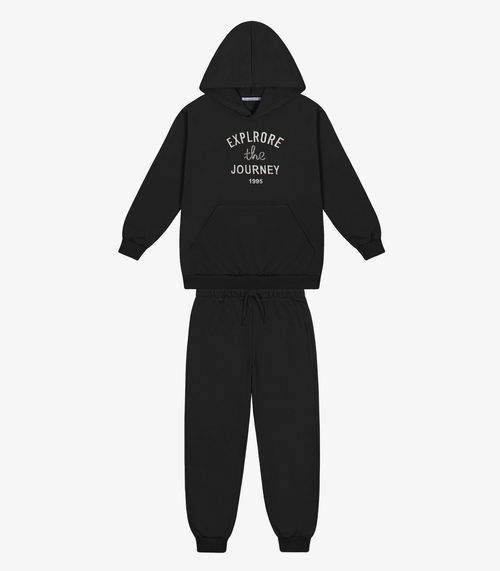 Conjunto Blusão Com Capuz E Calça Trick Nick Preto