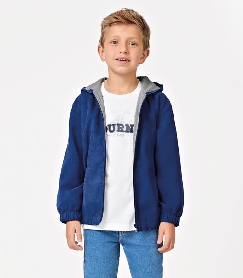 Jaqueta Com Capuz Infantil Menino Trick Nick Azul
