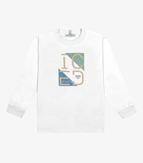 Camiseta Infantil Menino Meia Malha Trick Nick Branco