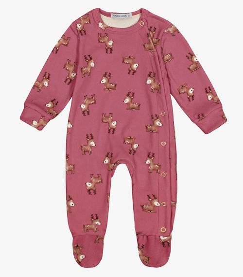 Macacão Feminino Em Fleece Estampado Trick Nick Vermelho