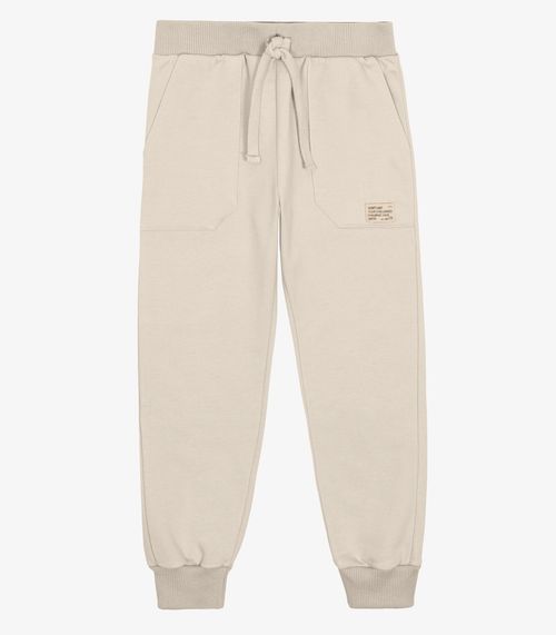 Calça Infantil Masculina Moletom Felpa Trick Nick Bege