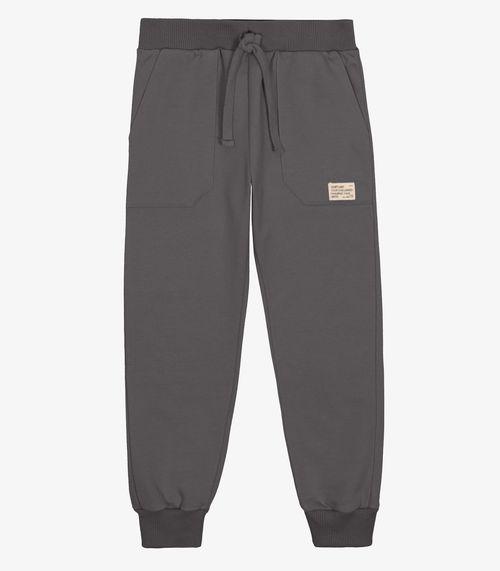 Calça Infantil Masculina Moletom Felpa Trick Nick Cinza