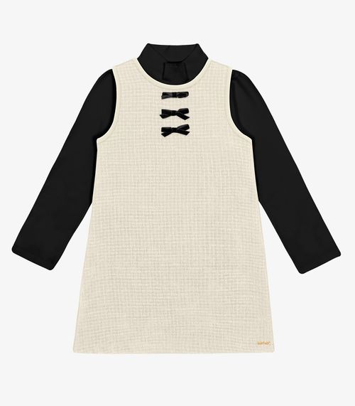 Conjunto Vestido com Blusa Trick Nick Bege