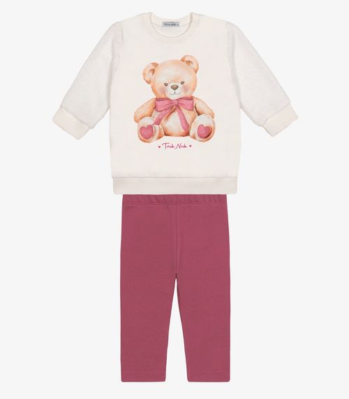 Conjunto Blusão com Legging Menina Trick Nick Bege