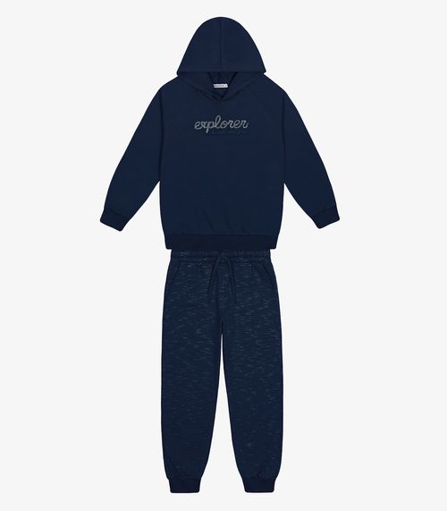 Conjunto Blusão com Capuz e Calça da Trick Nick Azul