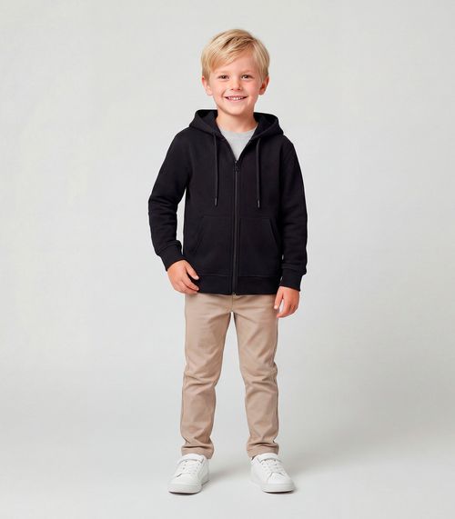 Jaqueta Infantil Com Capuz Moletom Trick Nick Preto