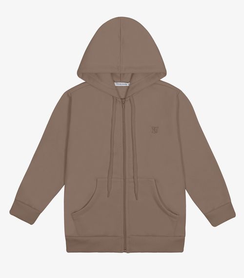 Jaqueta Infantil Com Capuz Moletom Trick Nick Marrom