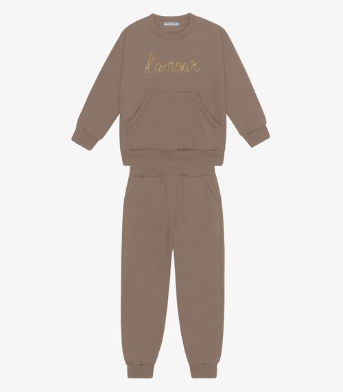 Conjunto Blusão com Calça Menina Trick Nick Marrom