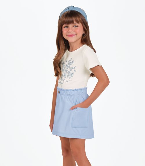 Conjunto Blusa com Saia Menina Trick Nick Bege