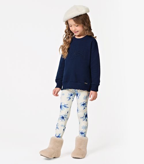 Conjunto Feminino Blusão com Legging Trick Nick Azul