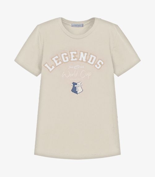 Conjunto Infantil Camiseta Com Bermuda Trick Nick Bege