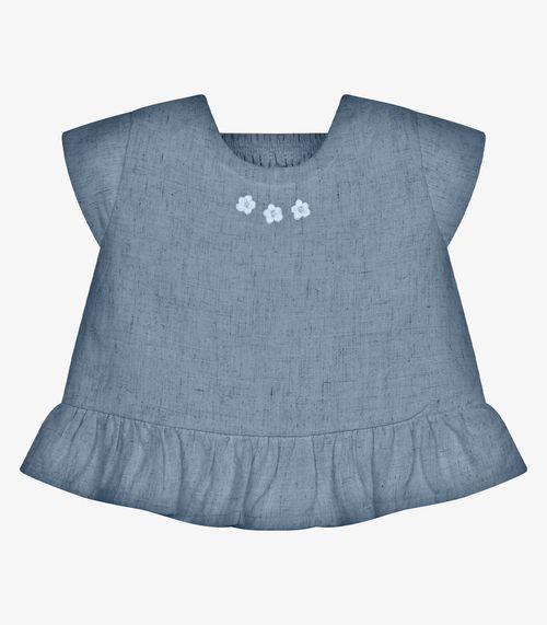 Conjunto Menina Blusa Com Pantacourt Trick Nick Azul