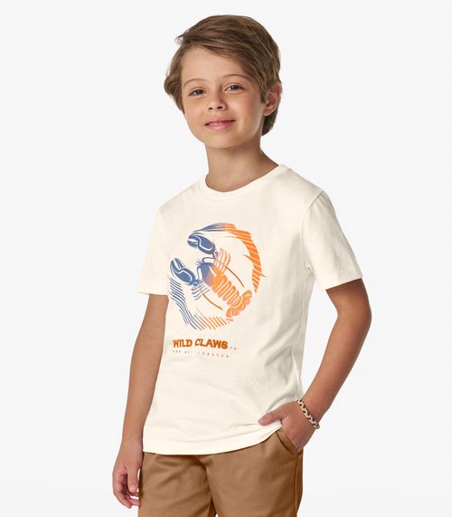 Camiseta Menino Estampada Trick Nick Bege