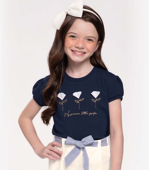 Blusa Feminina Infantil Com Estampa Trick Nick Azul