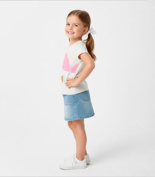 Blusa Feminina Infantil Com Estampa Trick Nick Bege