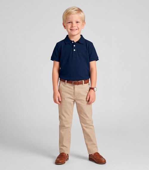 Camisa Polo Infantil Masculina Trick Nick Azul