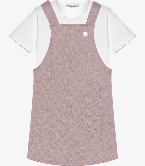Conjunto Infantil Blusa Com Salopete Trick Nick Rosa