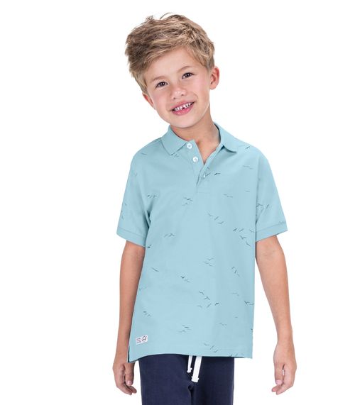 Polo Infantil Em Cotton Trick Nick Azul