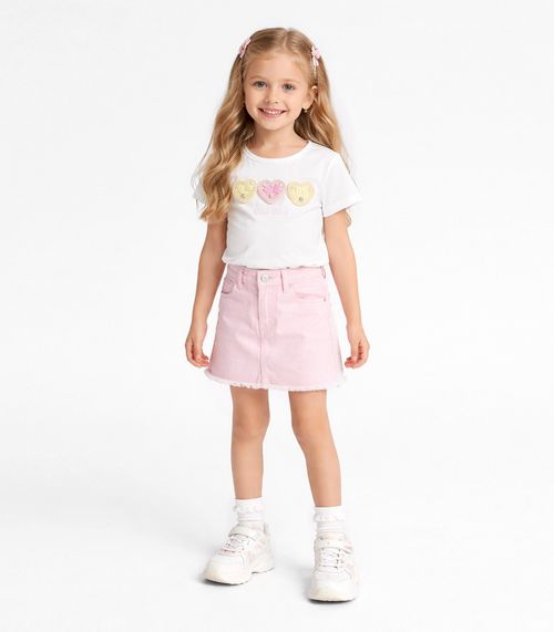 Blusa Infantil Manga Curta Trick Nick Bege