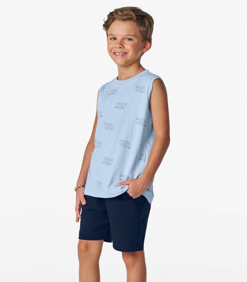 Regata em Cotton Leve Trick Nick Azul