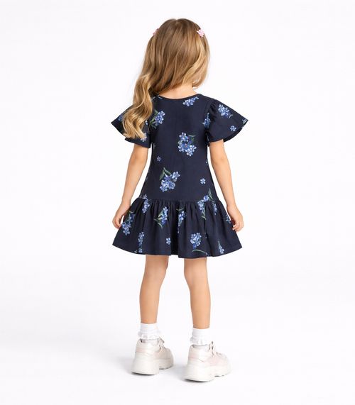Vestido Infantil em Cotton Leve Trick Nick Azul