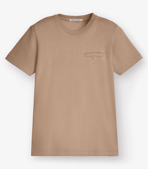 Camiseta Masculina em Meia Malha Trick Nick Marrom