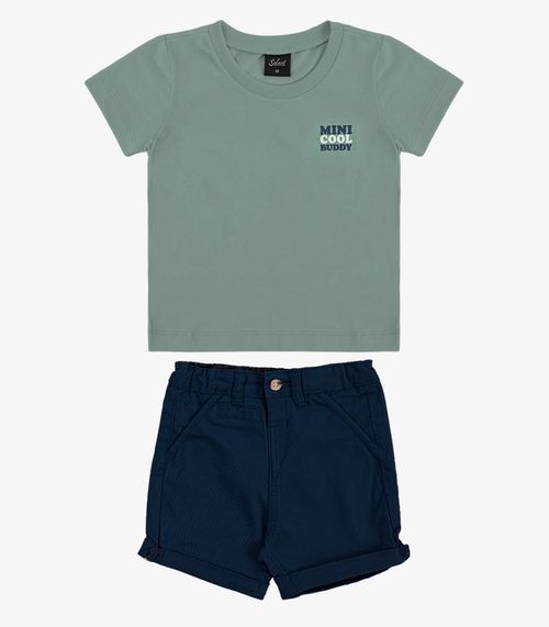 Conjunto Infantil Camiseta Com Bermuda Trick Nick Verde