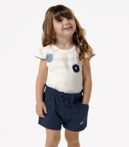 Shorts Infantil Feminino Moletinho Trick Nick Azul