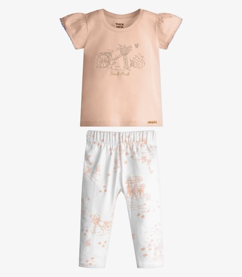 Conjunto Feminino Blusa Com Legging Trick Nick Rosa