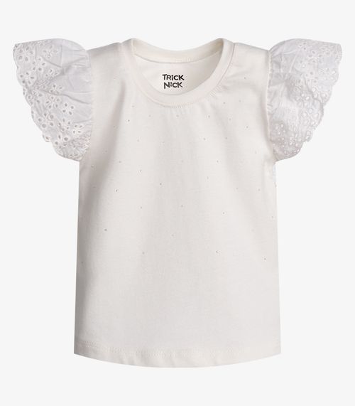 Conjunto Menina Blusa Com Shorts Trick Nick Bege