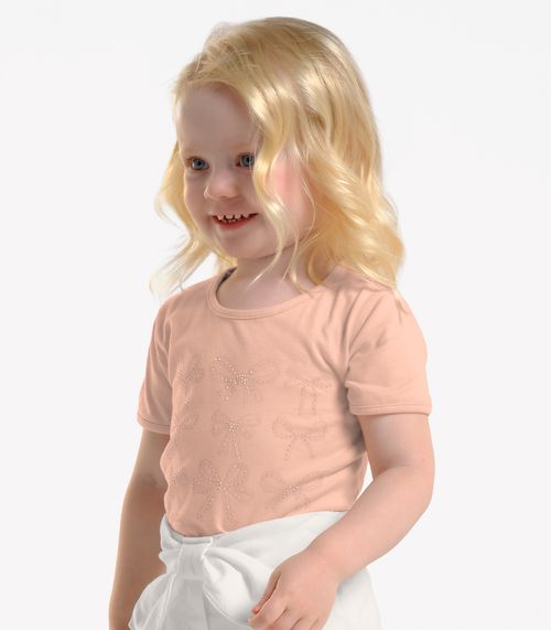 Conjunto Infantil Blusa Com Shorts Trick Nick Rosa