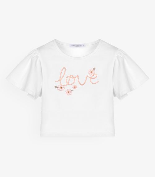 Conjunto Menina Blusa Com Shorts Trick Nick Branco