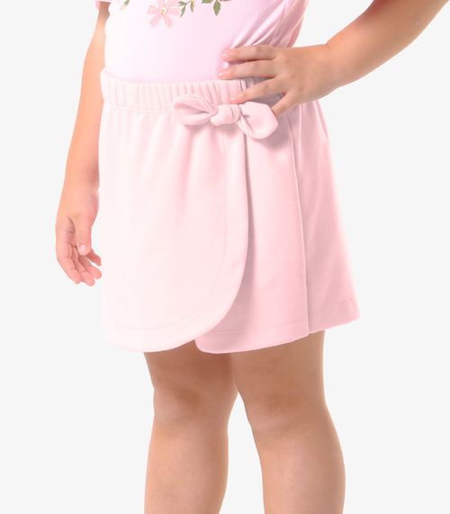 Shorts Saia Infantil Piquet Trick Nick Rosa