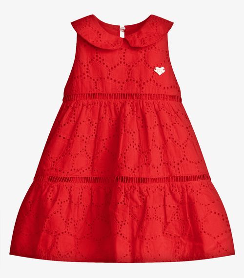 Vestido Infantil Menina Tecido Laise Trick Nick Vermelho
