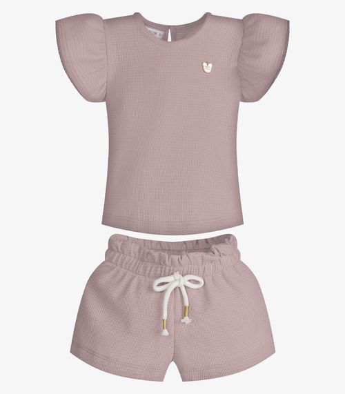 Conjunto Menina Blusa Com Shorts Trick Nick Rosa