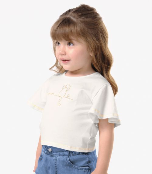 Conjunto Infantil Blusa Com Shorts Trick Nick Bege