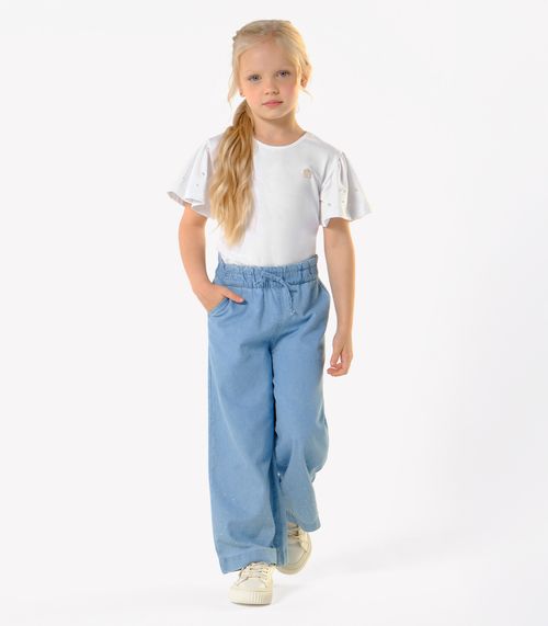 Calça Infantil Jeans Wide Leg Trick Nick Azul