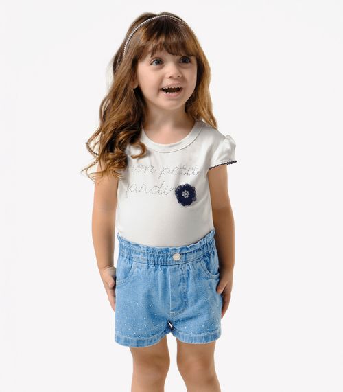 Shorts Jeans Infantil Feminino Trick Nick Azul
