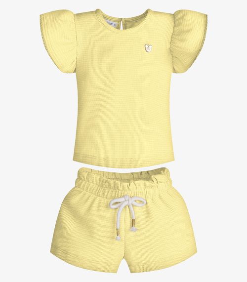 Conjunto Menina Blusa Com Shorts Trick Nick Amarelo