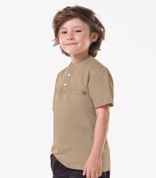 Conjunto Infantil Camisa Com Bermuda Trick Nick Bege