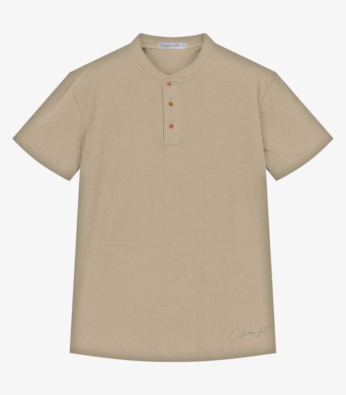 Conjunto Infantil Camiseta Com Bermuda Trick Nick Bege