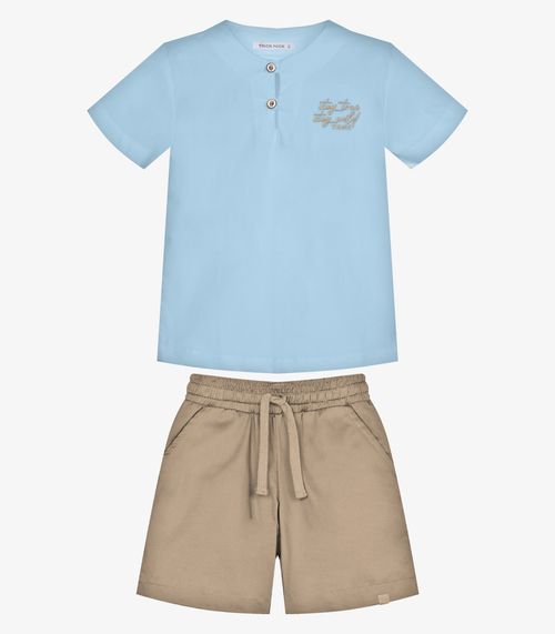 Conjunto Infantil Camisa Com Bermuda Trick Nick Azul