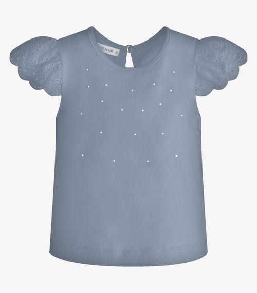 Conjunto Menina Blusa Com Shorts Trick Nick Azul