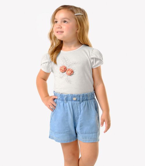 Shorts Infantil Feminino Jeans Trick Nick Azul